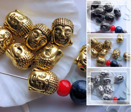 1 Bead: Buddha - 11x9 mm - 1,5 mm hole - 3 metal tones