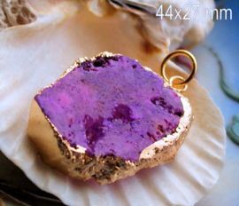 Mooie Hanger: Titanium Quartz Druzy -  Diverse Maten &  Kleuren