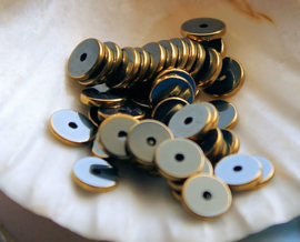 set/10 Spacer Beads: Hematite - Heishi - 6x1 mm - Silver or Gold tone