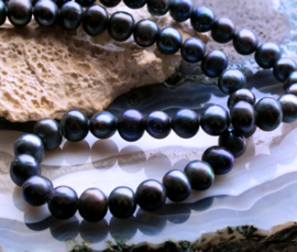 Set/5 beads: real Freshwater Pearls - 8-8,5 mm - Black