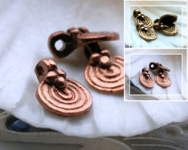 AFRICA: 1 Handmade Sun Spiral charm from Ethiopia - Brass or Copper