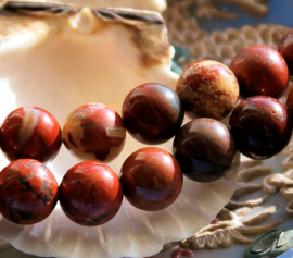 set/5 beads: African Red Jasper - Round - 10 mm