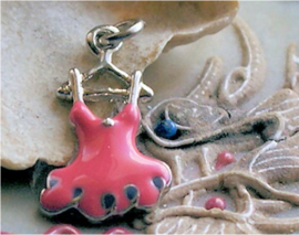 1 Enamel Charm: Ballet Dress - 24x14 mm - Pink