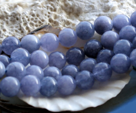 set/5 beads: Angelite - Round - 8 mm - Gray-Blue