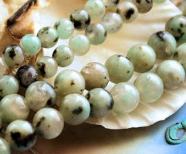 set/* beads: Kiwi Jasper - Round - 6,3 mm or 8,5 mm