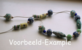 set/4 Krobo TRADE BEADS - Handelskralen uit Ghana - Glas - ca 12-13 mm - Donker Blauw