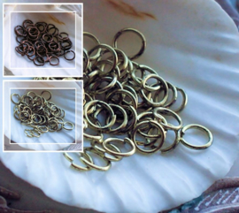 set/50 Jump Rings - 6 mm - Antique Copper  or Antique Gold/Brass Tone