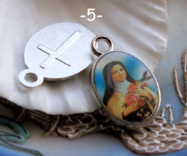 1 Hanger: Icoon - Maria Jezus Religieus - 25 mm - Antiek Zilver Kleur - Opties 1-10