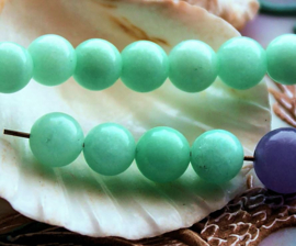 set/5 beads: AMAZONITE - Round- 8,1 mm - Aqua Blue-Green
