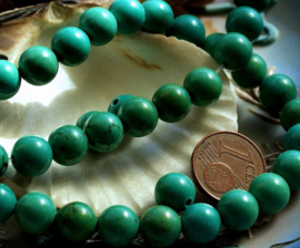 set/5 beads: Echt Green Turquoise - Round - 7,4 or 8 mm