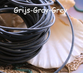 Leather Cord: per 1 meter length - 1,5 mm across - Black or Brown or White or Gray