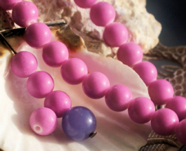 set/6 kralen: echt Mountain JADE - Rond - 8 mm - Roze