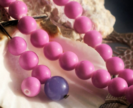 set/6 beads: Mountain JADE - Round - 8 mm - Pink