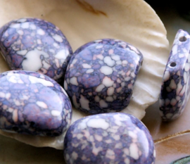 1 large bead: 2-way Divider - real Howlite - 22x17 mm - Purple Lilac White