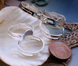 set/3 Ringen voor Cabochons - Plak Ringen - Verstelbaar - Zilver Kleur - 8 mm plakstuk