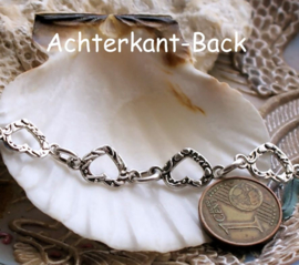 Hartjes: Basis voor armband/ketting - per 19,5 cm - Antiek Zilver Kleur