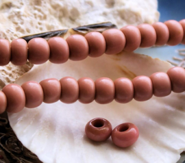 set/10 ANTIEKE FUR TRADE BEADS Handelskralen: Cheyennes - ca 7-8 mm - Roze