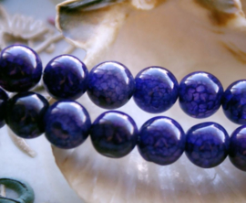 set/6 beads: Dragon Scale Agate - Round - 8 mm - Velvet Purple