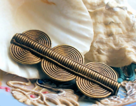 AFRICA: 1 large handmade Baule Bead - Ivory Coast - Brass - 48x21