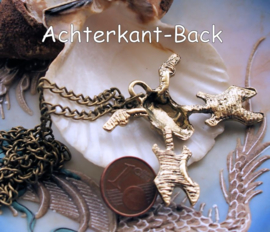 Pendant+Necklace: Skull & Guitars - Antique Brass/Bronze Tone