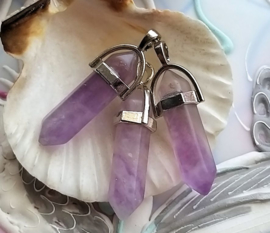 1 Pendle-Pendant: Hexagonal Amethyst - approx 39 mm long - L/M/D