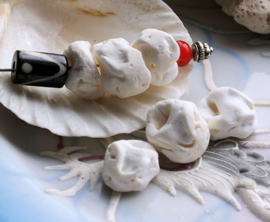 1 Kraal: Animal Bone - Tibia Scheenbeen Top  - Off White