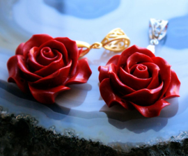 C&G Pendant: Red Rose - 57 mm - Gold or Silver