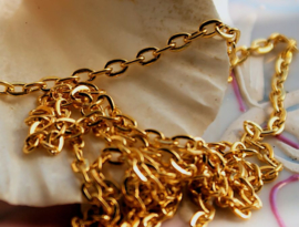 Necklace or Bracelet BASE - 100 cm - 4x2,5 mm Chains - R. Gold or Gunmetal/Black Tone