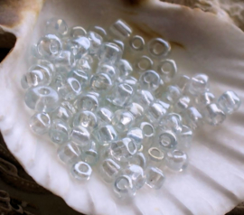 set/100 beads: Spacer Glass - appr 4x3 mm - Transparant Luster