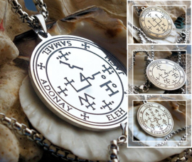 Amulet Hanger (39 mm) aan Ketting - RVS - Aartsengelen