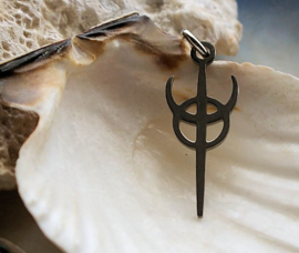 Clavicula Nox Pendant (32 mm)  - Satanic Black Metal Dragon Rouge - RVS