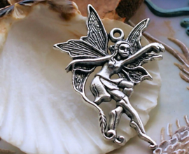 Pendant: Fairy (Dancing) - 47 mm - Antique Silver tone