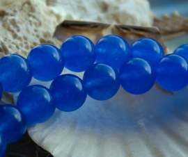 set/5 beads: Cornflower-Blue Agate - Round - 10 mm