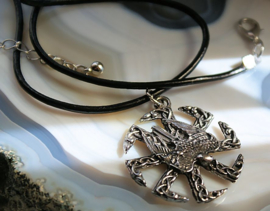 Kolovrat Pendant: Sun Talisman with Eagle or Wolf - complete with necklace