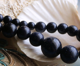 set/** beads: Goldstone - Round - 6/8/12 or 14 mm - Dark Blue
