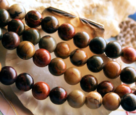 set/7 beads: Picasso Jasper - Round - 8 mm