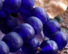 set/2 TRADE BEADS  from Ghana - approx 14 mm - Cobalt Blue