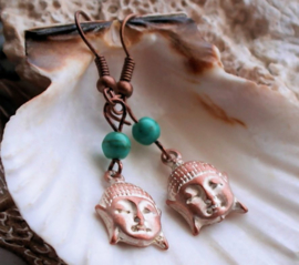 C&G Gemstone Earrings: Turquoise & Buddha