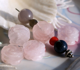 1 bead: Rose Quartz - ROSE - 13,7 mm - Pink