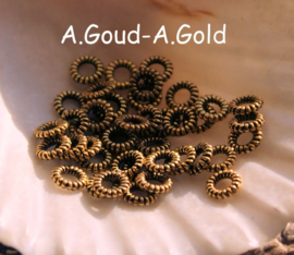 set/30 Spacer Beads or Closed Rings - 4 mm - Antique Gold or Silver tone