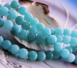 set/5 beads: Candy JADE - Round - 8,5 mm - Aqua Blue/Turquoise