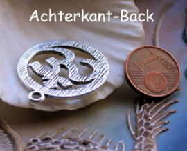 Pendant: Ohm Aum Symbol - 30x25 mm - Antique Silver Tone