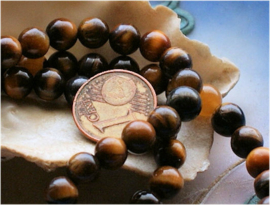 set/7 beads: real African Tigereye - Round - 6,2 mm
