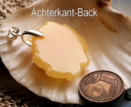 Lovely Yellow Jade Pendant: Lotus Flower - 36 mm