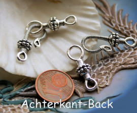 1 Toggle Clasp - Bali Style with Dots decoration - Antique Silver tone