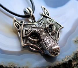 Large Viking Pendant: Wolf Talisman - complete with cord-necklace