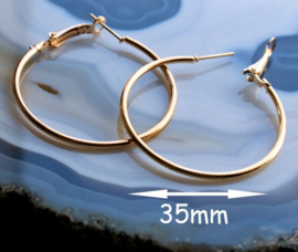 Pair Earring Hoops (great for adding a charm of your choice) - 25 to 50 mm - Gold tone