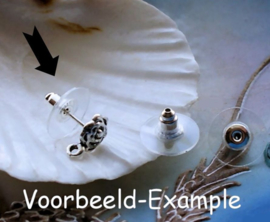 set/2 (= 1 paar) Oorbel Knop - Ear-stud - ROOS - Antiek Zilver of Goud Kleur