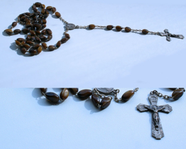 Antique French Rosary - Brown