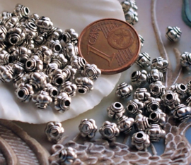 set/30 Beads: Lantern - Spacer - 5x4 mm - Antique Silver Tone Metal